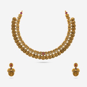 Women's Zircon Antique Brass Wedding <b>Necklace</b> 190345 - Product Image 1