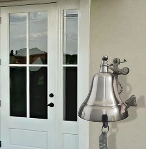 Cloche murale décorative en laiton personnalisable pour l'entrée de porte utilisée dans les maisons, les bureaux et les espaces de méditation spirituelle au quotidien - Product Image 3