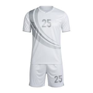 Conjunto de Uniforme de Fútbol Personalizado por Sublimación, Camiseta Blanca con Diseño de Salpicaduras de Agua Azul, Transpirable, para Entrenamiento y Deportes - Product Image 3