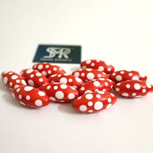 Perles en résine ovale rouge de haute qualité à pois blancs parfaites pour la fabrication de bijoux à bricoler soi-même colliers bracelets et artisanat de mode - Product Image 4