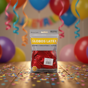 Palloncini in Lattice Decotex 45cm Rosso Metallizzato, Confezione da 6 Pezzi per Decorazioni Festa - Product Image 3