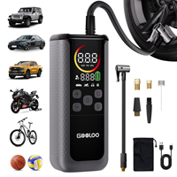 Compresseur gonfleur de pneus portable GOOLOO GT160 à double cylindre avec moniteur de pression des pneus et lampe torche LED, arrêt automatique