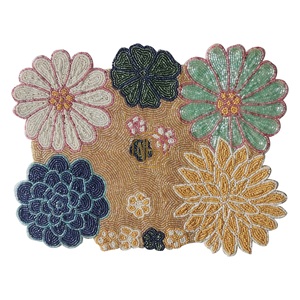 Manteles individuales de lino con cuentas, manteles de mesa adornados a mano para decoración de boda, suministro directo de fábrica al por mayor, producto a granel con cuentas de algodón - Product Image 4