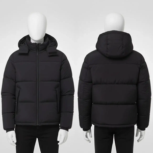 Wholesale <b>Men's</b> Hooded Canvas Puffer Jacket Waterproof Winter Coat Stand Collar - Product Image 1