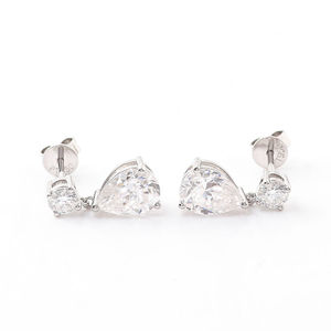Boucles d'oreilles en spirale Moissanite poire unique et vintage fille Simple déclaration boucles d'oreilles en forme de larme pour femmes cadeau - Product Image 3