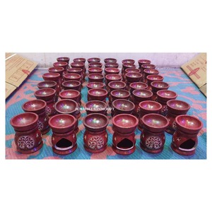 Hot Bán Màu Đỏ Soapstone Khắc Lá Thiết Kế Hương Thơm Dầu Khuếch Tán Cho Hương Thơm Đá Hương Thơm Khuếch Tán - Product Image 3