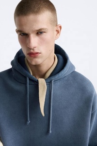 Acid Wash Hoodie Hombres Custom Applique Bordado Logo Hoodies Heavyweight Oversized Pullover Sun Faded Streetwear Wash Hoodie - Product Image 5