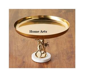 ชั้นวางเค้กสีทองทำจากสแตนเลสพร้อมฐานหินอ่อนทรงกลมขนาดสั่งทำได้เองที่วางขนมหวานตกแต่งบ้าน - Product Image 1