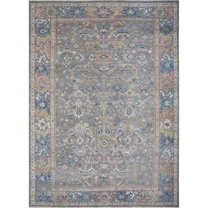 Erbe Hand Knotted Wool <b>Rugs</b> Grey Black <b>Boho</b> Style Medallion Abstract Rectangle Patterns for Home for Living Room Hallway ENLP-04 - Product Image 1