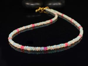 Collar de cuentas de ópalo de fuego Rondell naranja pulido etíope Vintage para mujer, piedras preciosas sueltas de tratamiento Natural - Product Image 4