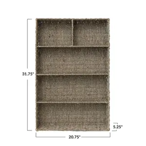 Wholesale Handwoven Seagrass <b>Basket</b> with 5 Sections Natural Organizer Tray <b>for</b> Kitchen <b>Bathroom</b> Coffee Bar & Home Storage - Product Image 4