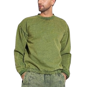 2024 sudadera Unisex con lavado ácido nuevo estilo Regular Fit cuello redondo bordado personalizado sólido para otoño sudaderas con capucha - Product Image 1