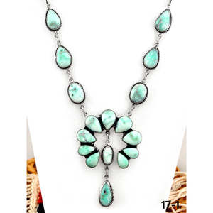 Collier Paloma en argent sterling d'inspiration sud-ouest, perles de turquoise Naja, motifs floraux numérotés, classique, tendance, cadeau religieux - Product Image 2