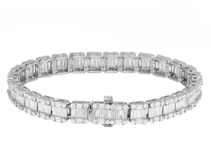 Premium 10K White Gold Lab Grown Diamond <b>Bracelet</b> with Unique Square Setting for Party and Special Occasions - Product Image 2