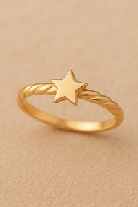 Anillo de Estrella de Plata de Ley 925, banda trenzada, joyería apilable delicada, joyería minimalista de plata inspirada en el cielo, regalo para mujer - Product Image 2
