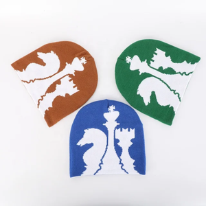 Bonnet uni en acrylique unisexe Bonnet d'hiver brodé à la main de haute qualité avec étiquette tissée personnalisée Vente en gros pour le voyage - Product Image 2