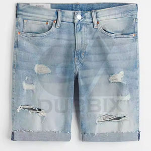 กางเกงยีนส์ขาสั้นสำหรับผู้ชายกางเกงขาสั้นแฟชั่นสำหรับผู้ชายกางเกงยีนส์ระบายอากาศได้ดี - Product Image 1