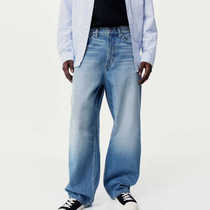 Nouveau jean en denim pour homme, style baggy extensible, jambe formelle, décontracté, pantalon en jean bleu en coton pour homme - Product Image 4