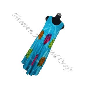 ชุดเดรสยาวสไตล์โบโฮสำหรับผู้หญิงชุดเดรสชายหาดแขนกุดมัดย้อมทำด้วยมือ - Product Image 5