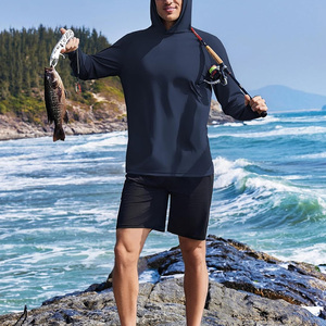 Camisas con capucha de pesca para hombres con mangas largas OEM diseño transpirable logotipo personalizado adecuado para deportes y marca minorista - Product Image 4