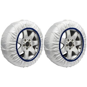 EN 16662 calzini da neve omologati per auto, modello bianco Standard, taglia XXL-auto e moto/catene da neve e calze - Product Image 1