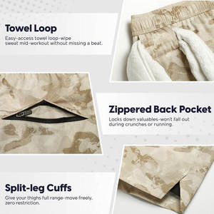 Zavi กางเกงขาสั้นเข้ายิมสำหรับผู้ชาย, กางเกงกีฬามาใหม่กางเกงเข้ายิมเอวกลางแห้งเร็วมีกระเป๋าข้างกางเกงขาสั้นสำหรับวิ่ง - Product Image 5