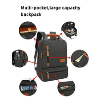 Sac à dos pour ordinateur portable unisexe, tendance, imperméable, respirant, résistant à l'usure, en cuir PU, léger, avec plusieurs compartiments