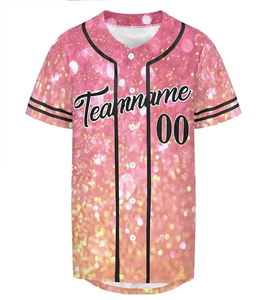 Maillot de baseball personnalisé pour homme, col en U, paillettes dégradées, impression par sublimation intégrale, maille respirante, vêtements de sport - Product Image 6