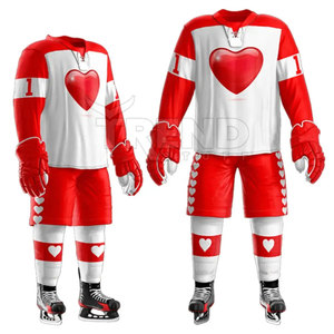 Vêtements de sport personnalisés pour hommes de haute qualité 100% polyester maillots d'équipe de hockey respirants OEM ensembles d'uniformes de hockey sur glace 300g tissu - Product Image 4