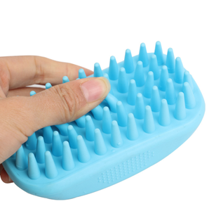 Cepillo de Champú para Perros de Alta Calidad Qbellpet para Masaje de Espalda, Cepillo de Silicona para Ducha, Cepillo <span class=keywords><strong>Curry</strong></span> Hecho de Goma - Product Image 3