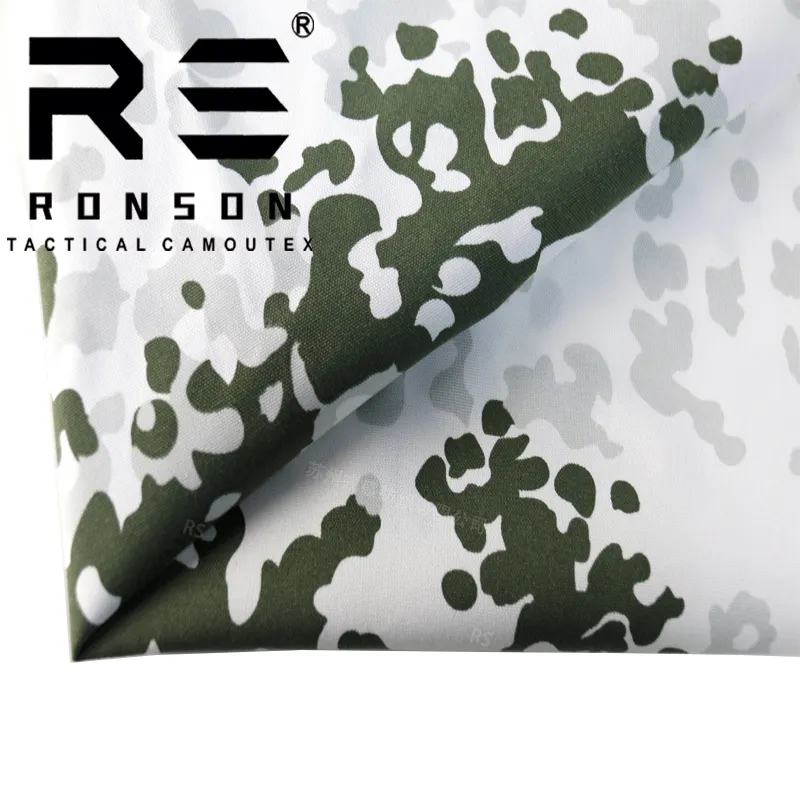 500D nylon cordura tissu allemand neige Flecktarn Schneetarn camo imprimé oxford matériel tactique équipement tissu