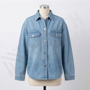 Chaqueta Vaquera Vintage de Moda Otoñal para Mujer, Chaqueta de Mezclilla con Botones de Manga Larga, Abrigo de Mezclilla Personalizado para Mujer, Ropa de Calle, Color Personalizado - Product Image 1