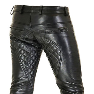 Men Leather Pants Lightweight Casual Dark Eco-Friendly Breathable Trendy Slim Fit Classic Modern Style - Product Image 5