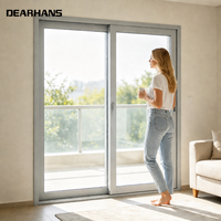 Porte coulissante en PVC résistant aux intempéries, double vitrage, porte de balcon en PVC, résistante à la corrosion, porte de patio pour les régions tropicales côtières