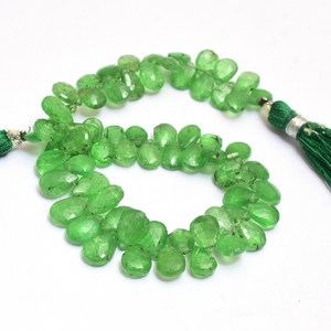 Tsavorita 5x7mm-6x9mm, Gema en Forma de Pera, Cuentas Facetadas, Granate Verde Natural, Gema Preciosa, Cuentas Sueltas para Joyería - Product Image 2