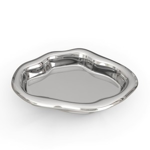 Plateau de rangement décoratif en céramique argentée de 23 cm sur le thème des fruits - Product Image 1