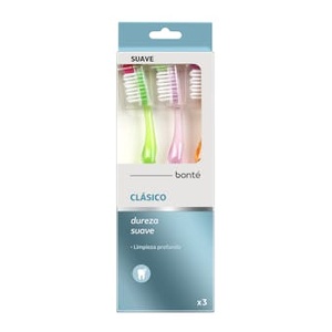 Brosse à dents classique à poils doux, pack de 3 unités - Product Image 1