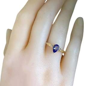 Anillo de mujer Piedra preciosa de tanzanita natural Piedra natal de Diciembre Boda Minimal Navidad Joyería hecha a mano Anillo de plata esterlina 925 - Product Image 1