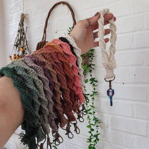 Macrame <b>Wristlet</b> <b>Keychain</b> | <b>Keychain</b> Bracelet Knitting Needles or Crochet Hooks - Product Image 5