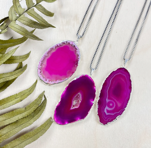 Precio de fábrica Colgante de rebanada de ágata púrpura natural | Colgante de ágata | Para curación y meditación de la India - Product Image 6