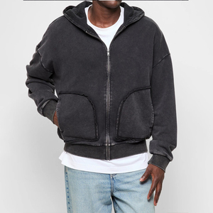 Sudadera con Cremallera para Hombre, 100% Algodón, Deportiva, Casual, Transpirable, Resistente al Viento, Ecológica, Manga Larga, para Gimnasio, Fitness, Running, Aire Libre, Uso Diario - Product Image 1