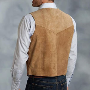 Prix raisonnable hommes vêtements en cuir gilet à vendre hommes mode haute qualité en plein air en cuir hiver gilet - Product Image 3