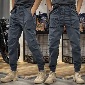 Vente en gros de pantalons cargo baggy de streetwear personnalisés avec poches latérales pantalon cargo pour hommes en sergé de coton de marque OEM - Product Image 5
