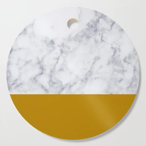 Tabla de cortar queso pintada a medida, diseño redondo de mármol disponible en varios colores para uso diario en la cocina - Product Image 4