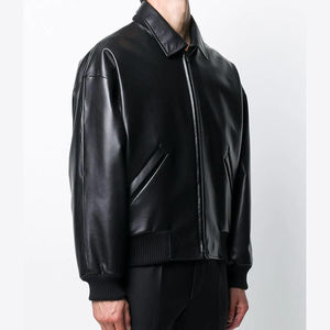 Veste en cuir de vêtements pour hommes, veste en cuir nouvelle mode, veste en cuir coupe-vent pour hommes, vente en ligne - Product Image 5