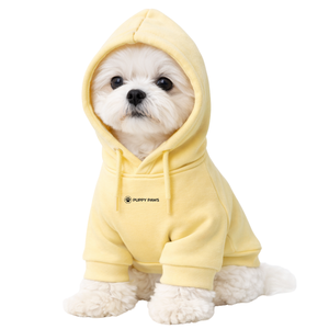 Dog Hoodie Buttercream Yellow Soft Fleece <b>Pet</b> Sweatshirt With Hood Cozy Warm Pullover Winter Wear For Small Medium Dogs Indoor - Product Image 1