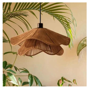 Abat-jour lumineux en bambou fabriqué à la main pour décor de chambre à coucher fournit un éclairage doux pour une atmosphère relaxante - Product Image 3