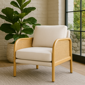 Belle chaise minimaliste en rotin naturel meubles de salle à manger intérieur/extérieur confortables et durables de haute qualité - Product Image 2