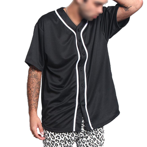 Maillot de baseball boutonné unisexe à manches courtes maillot de softball léger pas cher jeune t-shirt haut - Product Image 3