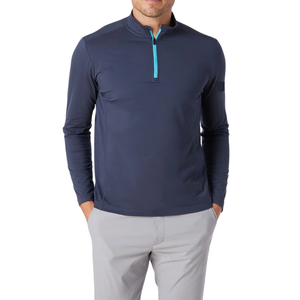 T-shirt actif à col montant avec poche pour homme Tissu tricoté Respirant Sporty Solid Pattern Fit Blank Design - Product Image 1